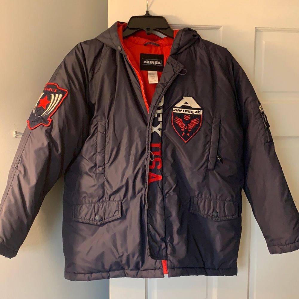 Avirex boys medium (10-12) hooded puffer jacket!!